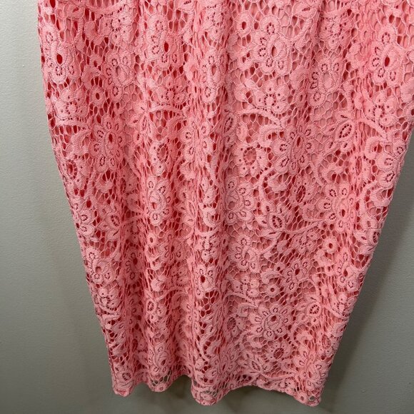 NWT Missguided cap sleeve pink lace midi dress size 20 - Picture 6 of 11